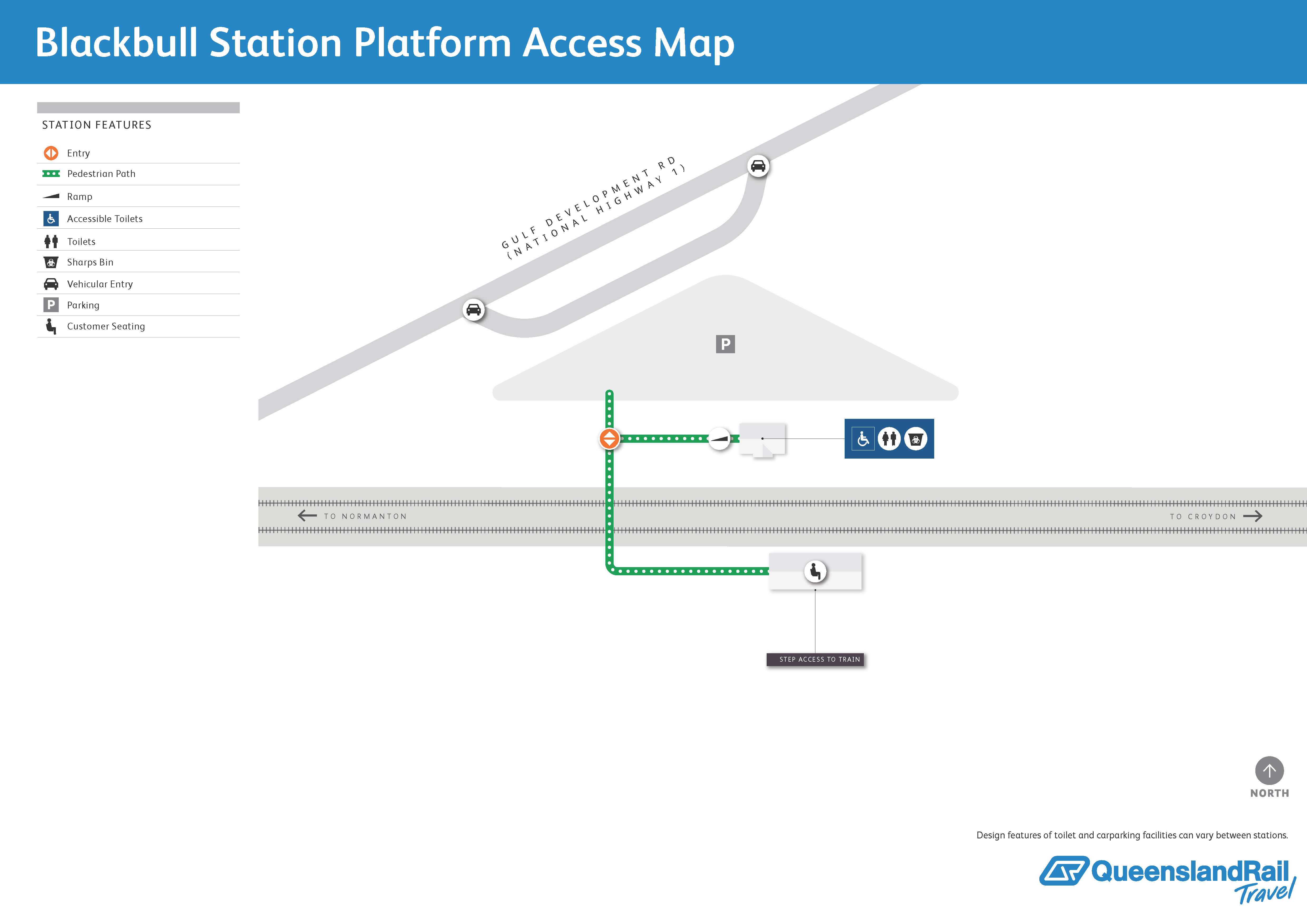 Station map and audio description of Blackbull Railway Station station, opens in a new tab.